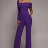 Goddiva One Shoulder Scuba Romper - Purple