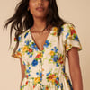 White Floral Peplum Top