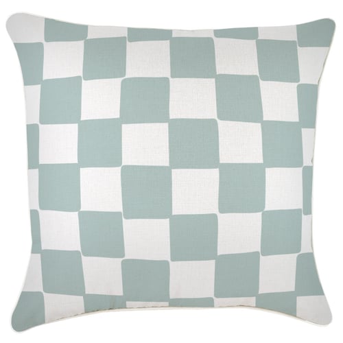 Cushion Cover-With Piping-Check Seafoam-60cm x 60cm