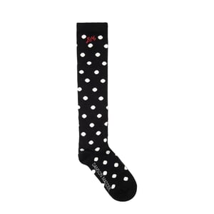 Damson Madder Knee High Polka Dot Socks Cream / Black