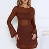 Twilight Mood Knit Mini Dress Brown