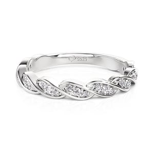 Jeulia Simple Twist Design Wedding Band Sterling Silver