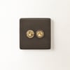 Two gang 2 way Florence toggle switch in bronze
