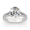 Jeulia Split Shank Oval Cut Sterling Silver Eternity Ring