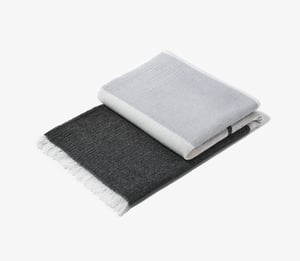 Cashmere Stripe Throw - Charcoal Grey