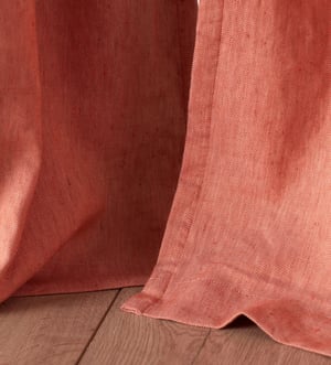 Spice Twill Cotton Linen Blackout Pencil Pleat Curtains (Pair)