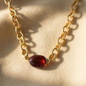 Garnet January Birthstone Statement Pendant Necklace