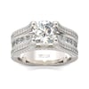 Jeulia Three Side Pave Round Cut Sterling Silver Ring
