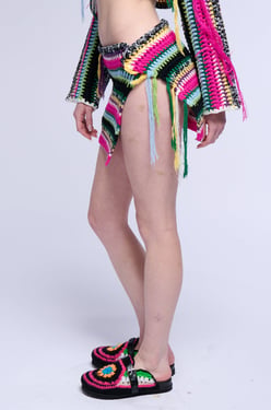 AKIRA In My Element Crochet Knit Mini Skirt | Size Small