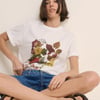 White Floral Graphic Oversized T-Shirt