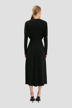 Victoria Beckham Dolman Midi Dress In Black - 16 - Womens