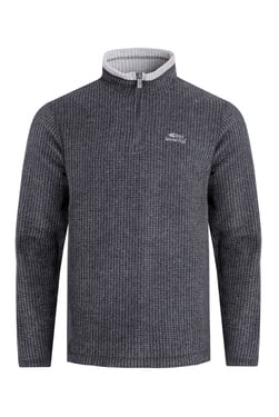 Weird Fish Newark 1/4 Zip Grid Fleece Washed Black Size 5XL