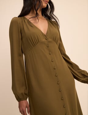Khaki Kennedy Midi Dress