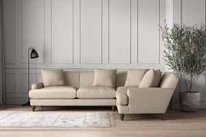 nkuku Deni Large Right Hand Corner Sofa | Make To Order | Recycled Cotton Stone | No Colour