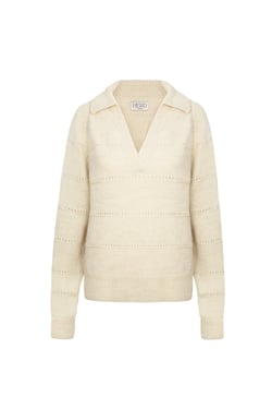 Pendle Jumper in Ecru Pointelle