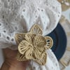 Star Flower Handwoven Iraca Napkin Ring - Solid Color (one solid color) / Natural