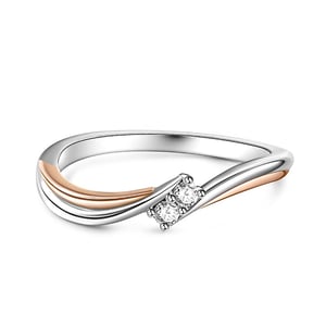 Jeulia S-shaped Design Round Cut Sterling Silver Ring