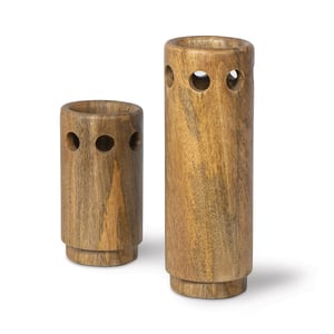 Savior Mango Wood Vase Set   Natural