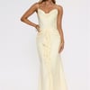 Smiling Sunrays Satin Maxi Dress Yellow