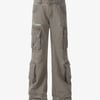 Washed Multi-Pocket Bootcut Jeans - Grey / L