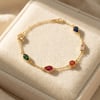 Geometric Multicolour Gemstone Gold Plated Bracelet