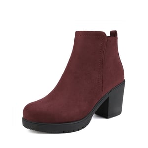 DREAM PAIRS Low Heel Chunky Ankle Boots