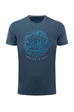 Weird Fish Lakes and Peaks Front Print Graphic T-Shirt Navy Size XL