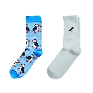 The Blue Puffin 2 Pack Bamboo Sock Set | UK Adult 7-11