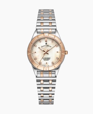 Leonie 29mm Three-hands Two-tone White dial Stainless steel swiss watch - 29 mm