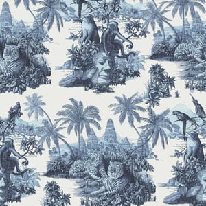 SUMATRA Wallpaper - Off White & Azure