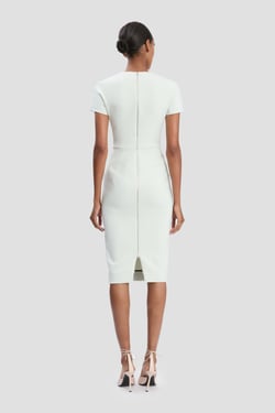 Victoria Beckham Fitted T-Shirt Dress In Aloe - 16 - Womens