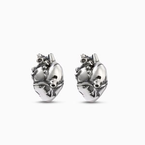 Jeulia "Anatomical Heart" Sterling Silver Stud Earrings