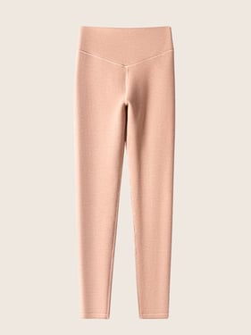 Cashmere & Silk Blend Invisible Thermal Leggings - Coral / XXL