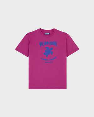 Vilebrequin - Men Cotton T-shirt Printed Turtle Logo - Tee Shirt - Portisol - Red - Size XXXL