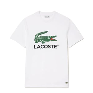 Lacoste Cotton Jersey Signature Print T-Shirt White