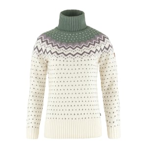 Fjallraven Womens Ovik Knit Roller Neck Chalk White / Patina Green
