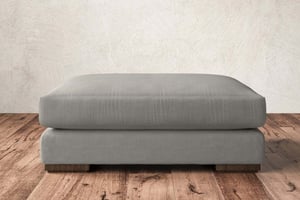 nkuku Guddu Dining Footstool | Make To Order | Grand | Brera Linen Smoke