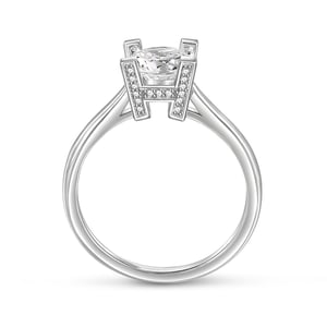 Jeulia "Letter H" Round Cut Sterling Silver Engagement Ring