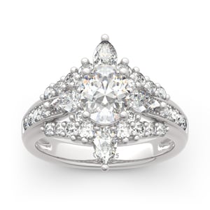 Jeulia Unique Halo Oval Cut Sterling Silver Ring