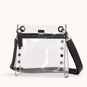 Hammitt Tony Clear Black Gunmetal Med