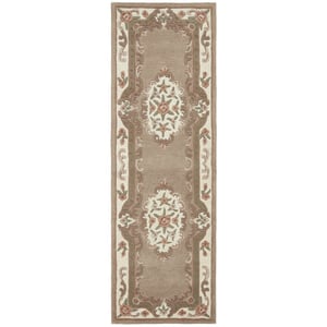 Shensi Aubusson Rug Runner in Beige - 67x210cm