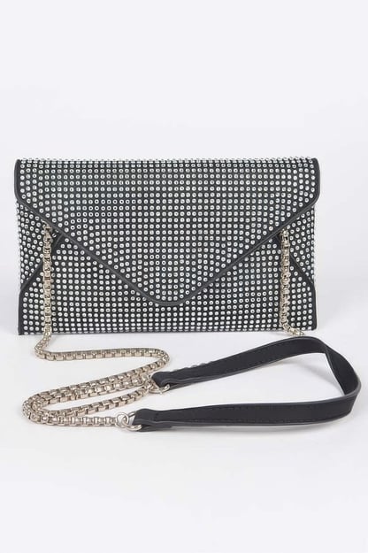ELEGANT BAG HUDSON Hot Fix Rhinestones Envelope Clutch – BYMANYC ® New York