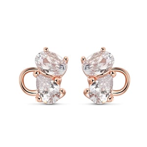Jeulia "Kitten Whispers" Pear Cut Cat Sterling Silver Children's Earrings