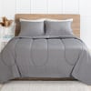 QE Home Perrin Cotton Comforter Set, Grey, King