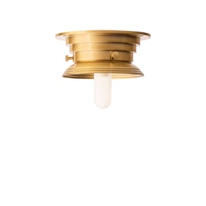 smaller Barrow IP44 flush ceiling light in antiqued brass