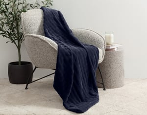 QE Home Mini Bubble Throw in Deep Ocean, Geometric, Blue