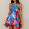 Red Lip Ritual Bubble Mini Dress Print