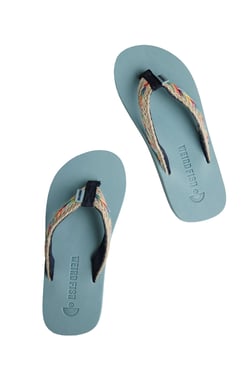 Weird Fish Adila Braided Flip Flops Mineral Blue Size 8