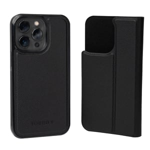 iPhone 14 Pro Leather Bumper Case with Detachable Folio (MagSafe Charging) - Black