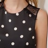 Black Polka Dot Lace Trim Sasha Mini Shift Dress